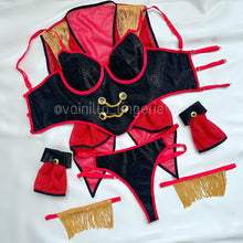 Cargar imagen en el visor de la galería, Set Domadora Negro con rojo