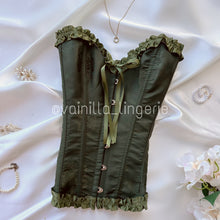 Cargar imagen en el visor de la galería, Corset Princesa Verde Oliva - Fiona