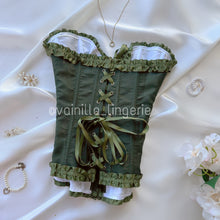 Cargar imagen en el visor de la galería, Corset Princesa Verde Oliva - Fiona