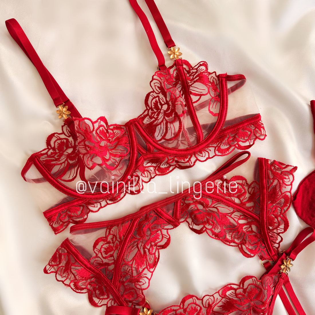 Set Aitana Rojo - Lencería de encaje