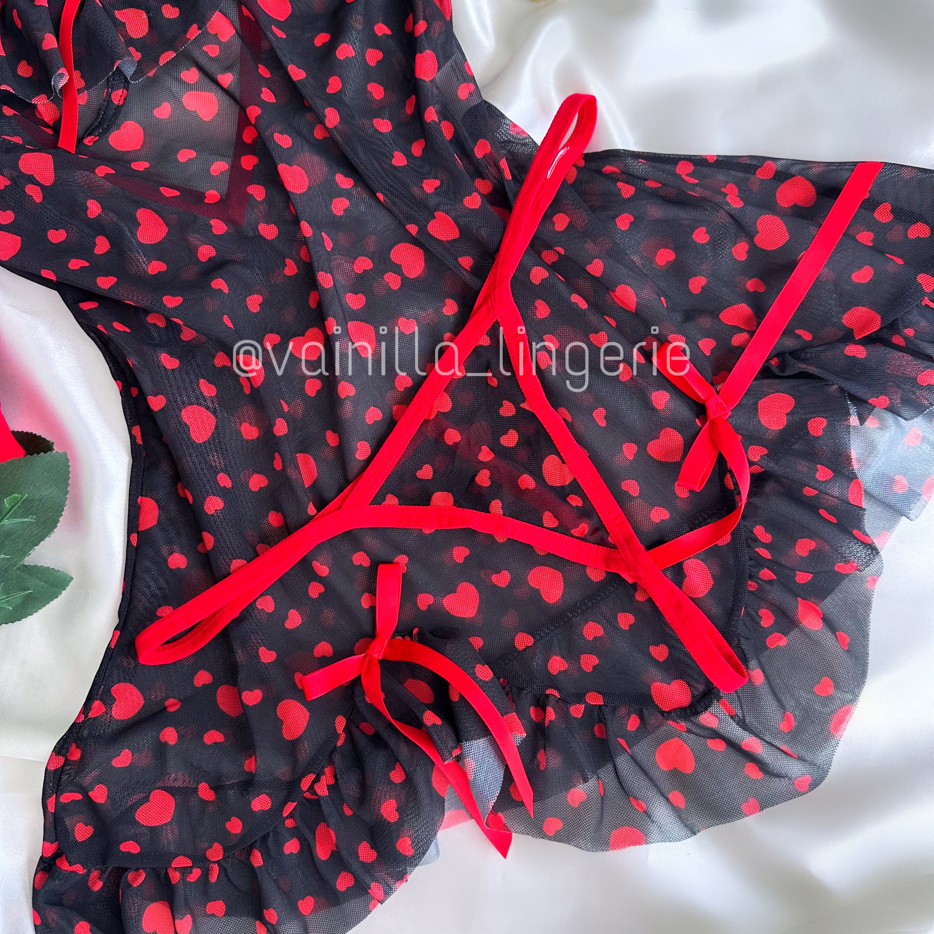 Kitty Negro - Babydoll de Corazones