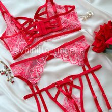 Cargar imagen en el visor de la galería, Set Karina rosado con rojo

