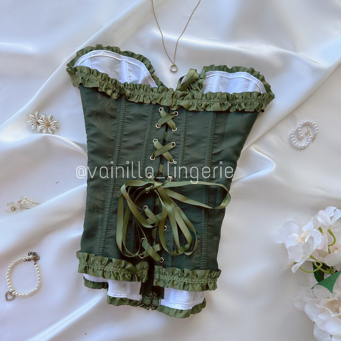 Corset Princesa Verde Oliva - Fiona