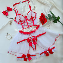Cargar imagen en el visor de la galería, Set enfermera blanco con rojo
