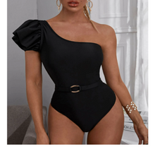 Load image in gallery viewer,Vestido de Baño Enterizo Bolero Negro
